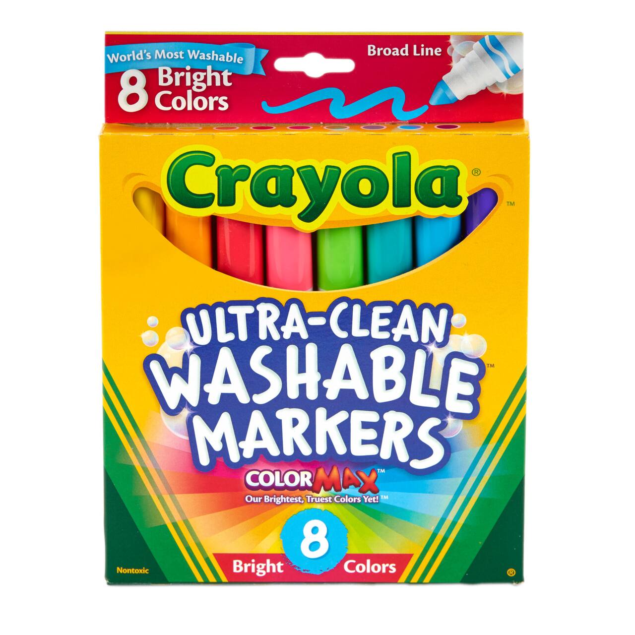 Crayola&#xAE; Washable&#x2122; Bright 8 Color Broad Line Marker Set